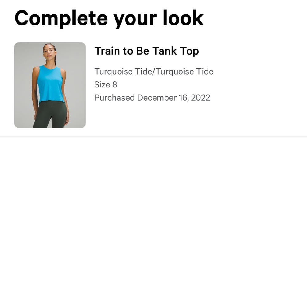 lululemon athletica Turquoise Tank Top